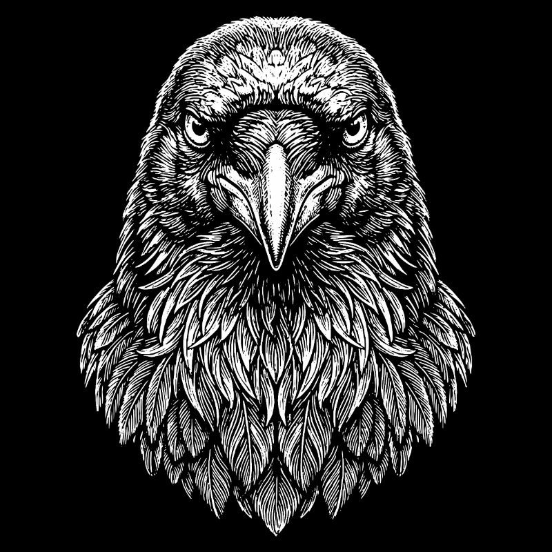 Aviator Eagle Head Line Art