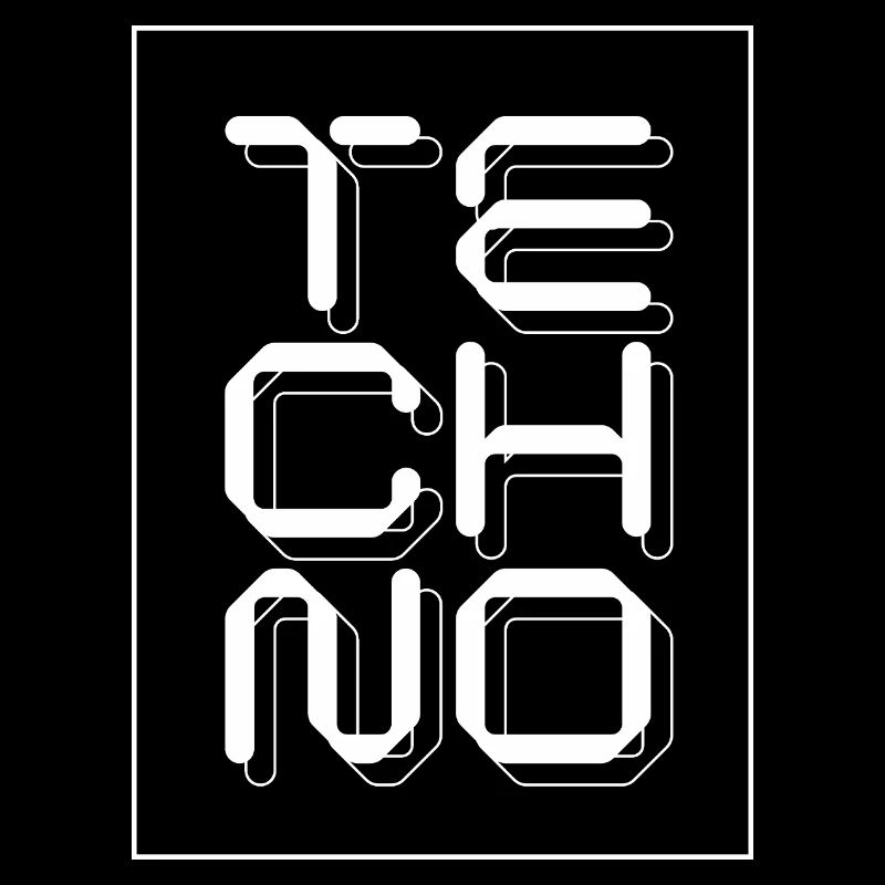 Techno music logo Glyphs
