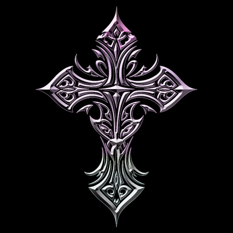 Iridescent Gothic Cross Templar Flair
