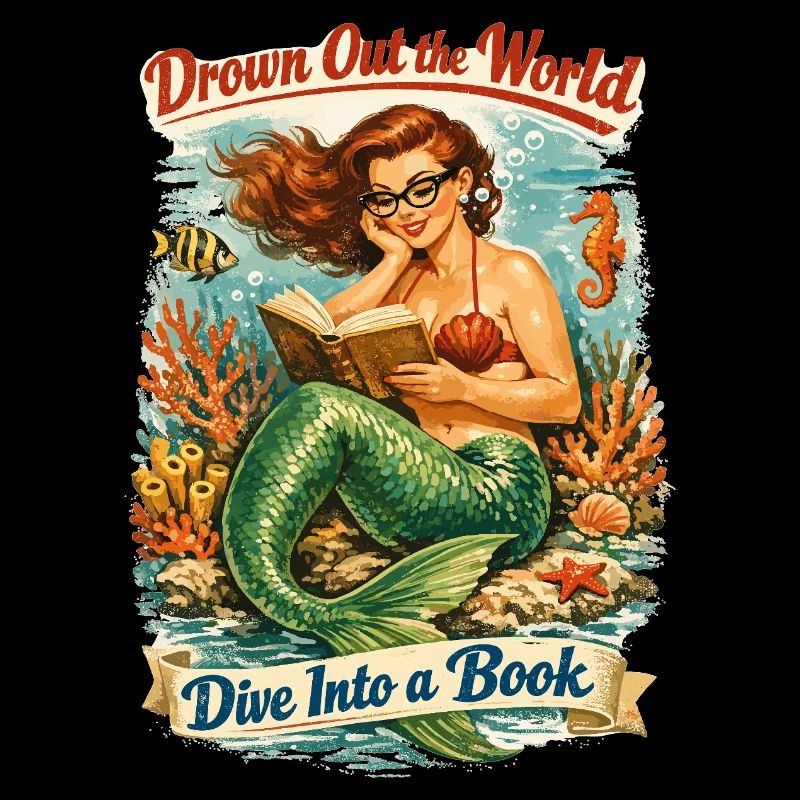 Discover Your Tranquility: Retro Mermaid Reading
