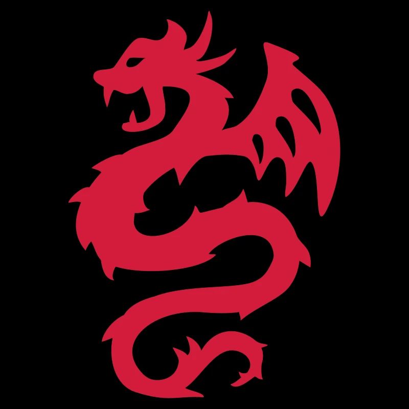 Fire Dragon Silhouette Print
