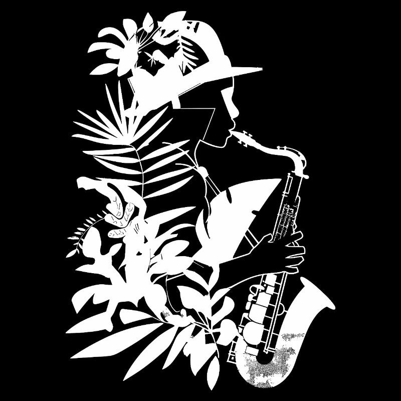 Weiblicher Saxophonist Comic Look