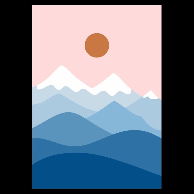 Mountain landscape pink