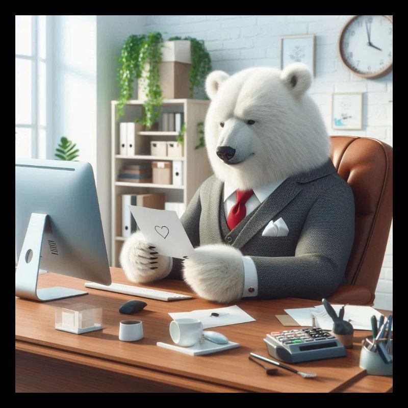 ours en costume d'affaires chic