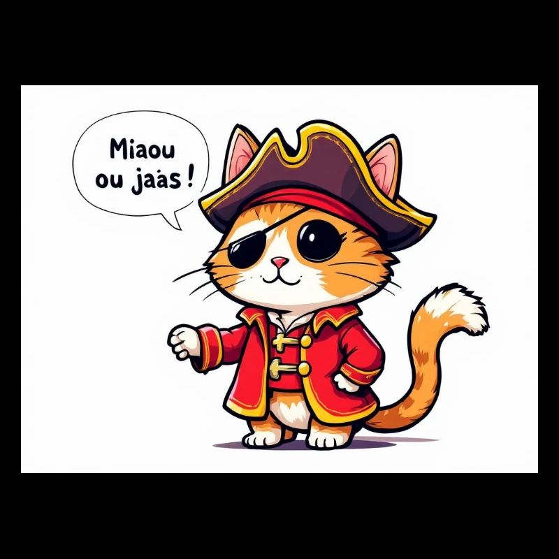 Cat Pirate Costume Illustration