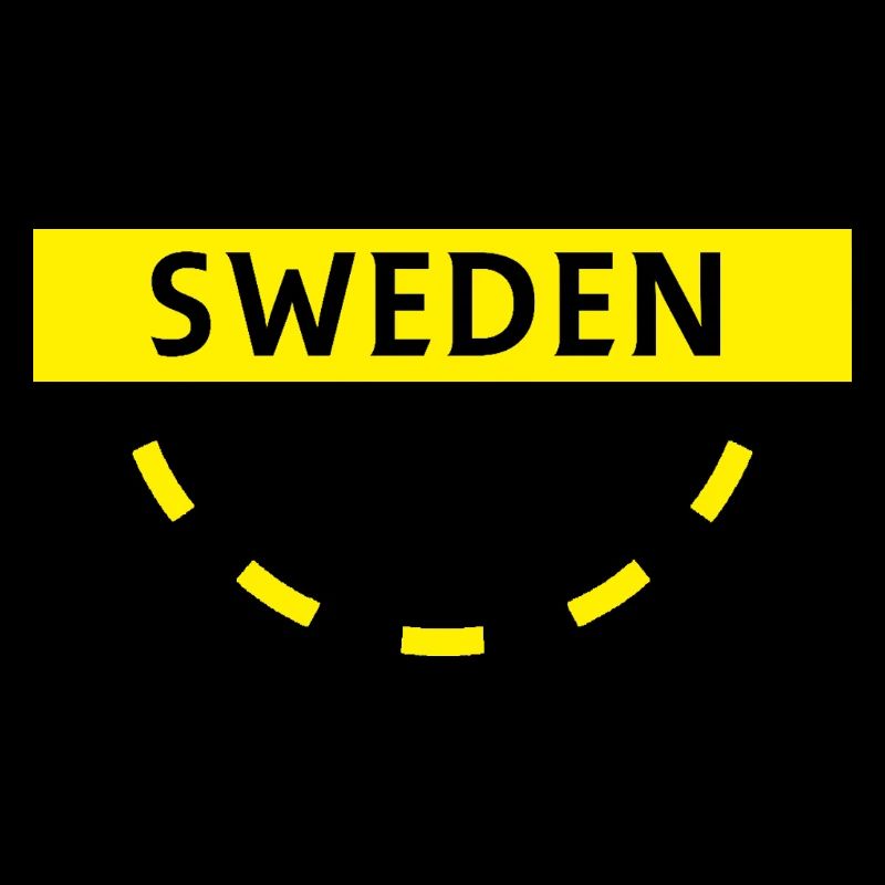 Yellow Swedish Flag Circle Design