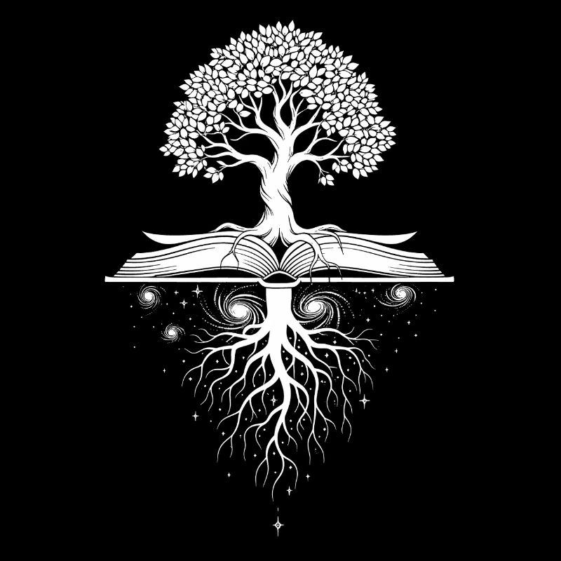 Mystic Book Tree with Inverted Roots