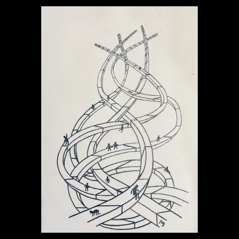 Loop labyrinth of paths
