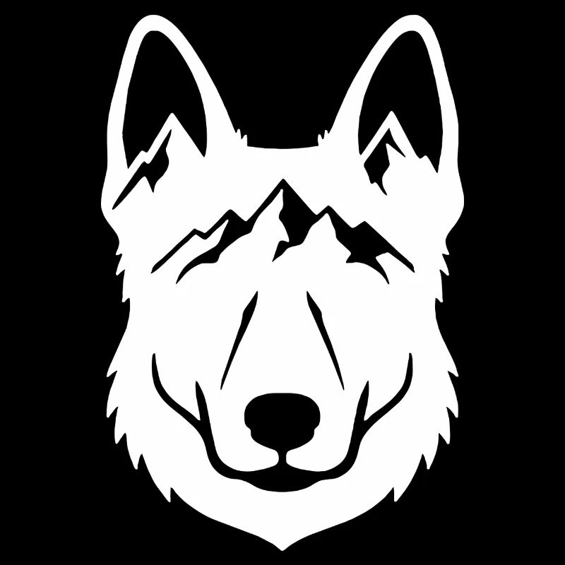 Mountain Wolf Line Art