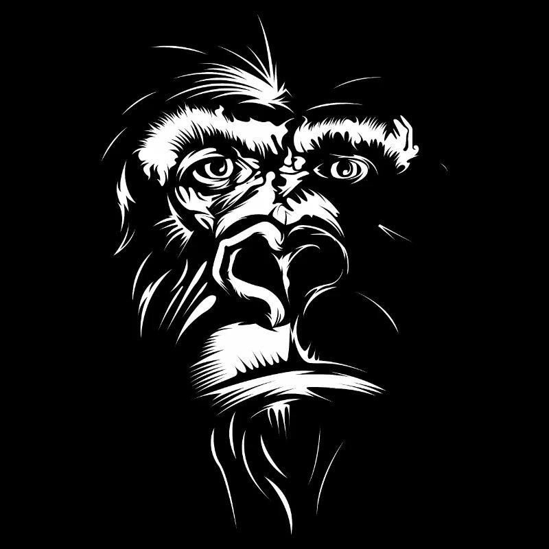 Gorilla portrait monkey icon illustration icon