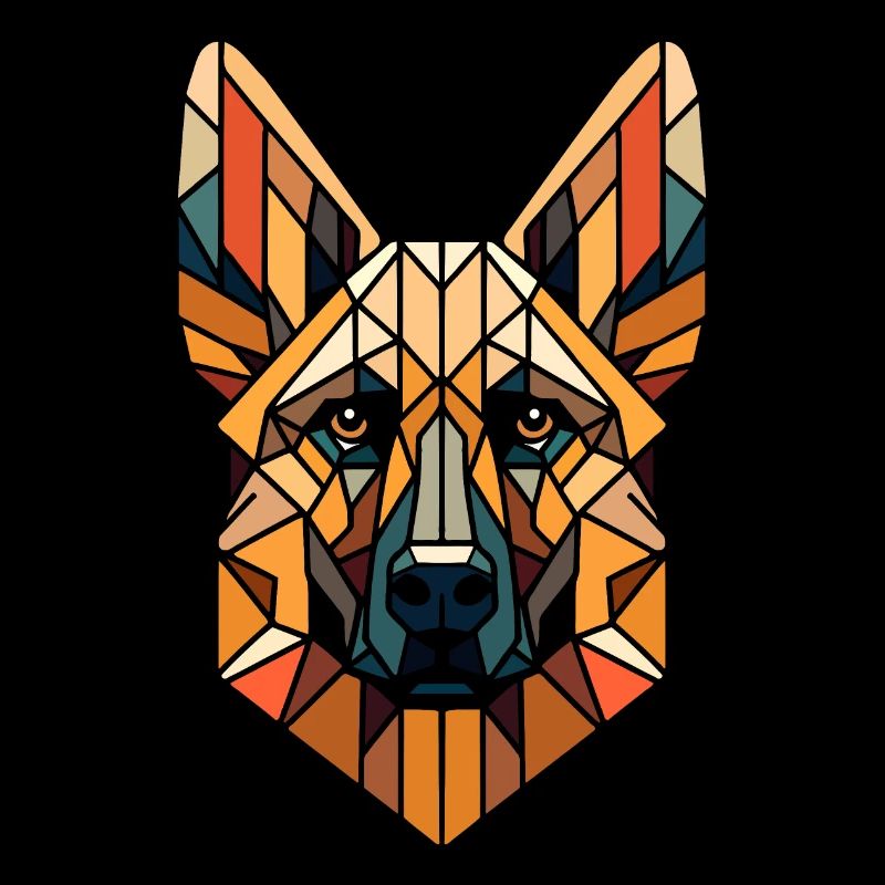 Malinois head geometric art, polygon art
