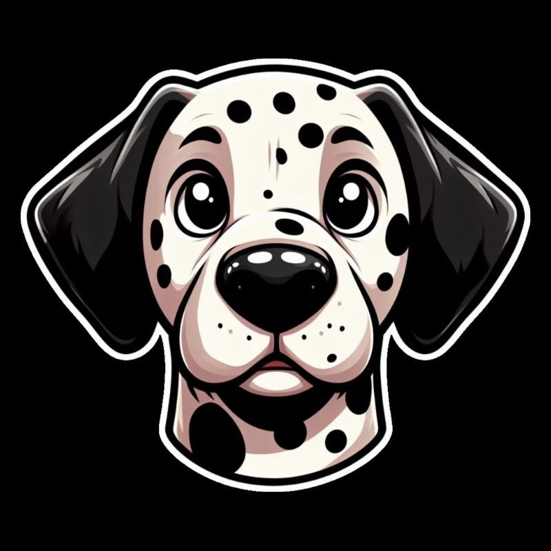 Comic Dalmatian Head Dog