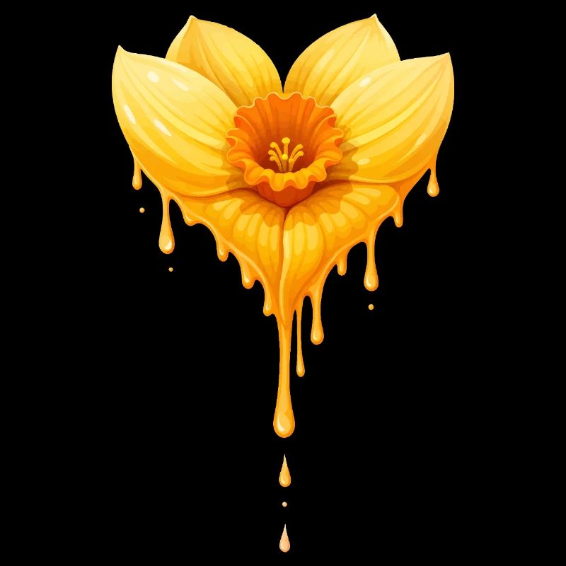 Illustration en forme de cœur de fleur de jonquille