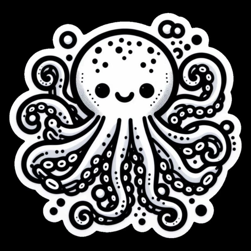 Octopus Octopus White Sticker