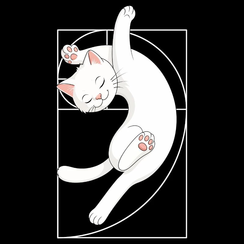 Fibonacci-Spirale Katze