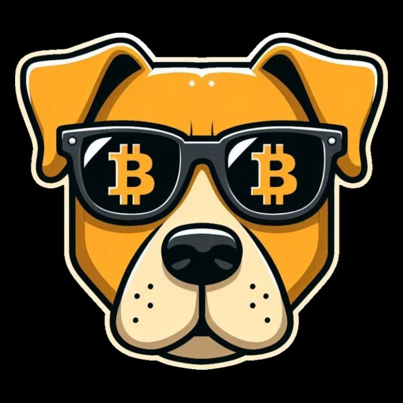 Cooler Hund mit Bitcoin Brille