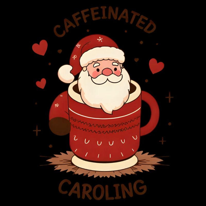 Süßer Kaffeetrinkender Weihnachtsmann