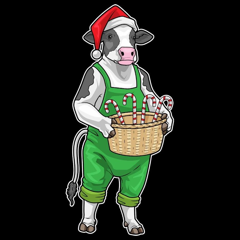 Canne de Noël en vache