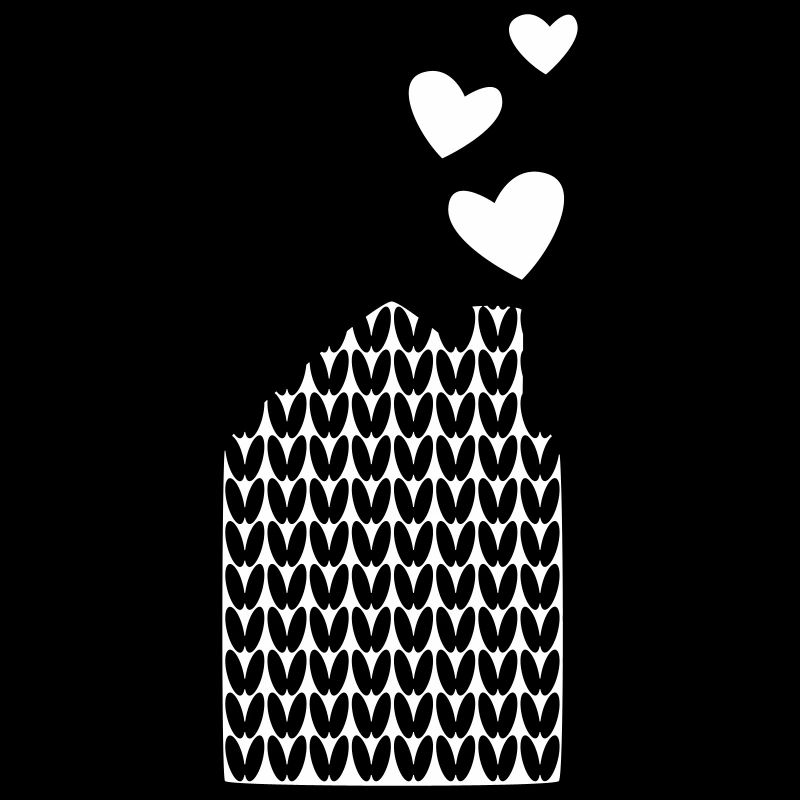 House Knitting Pattern Vector Hearts Love Winter Ski