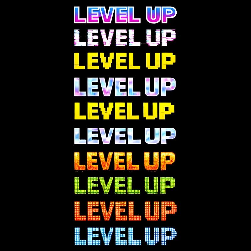 Typographie néon Level Up
