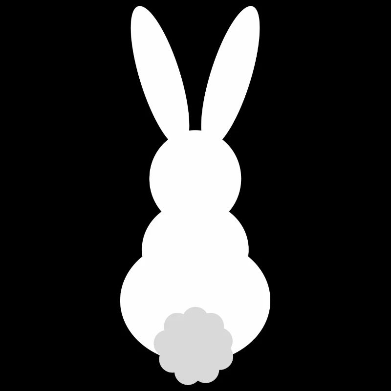 Silhouette de lapin avec une queue duveteuse