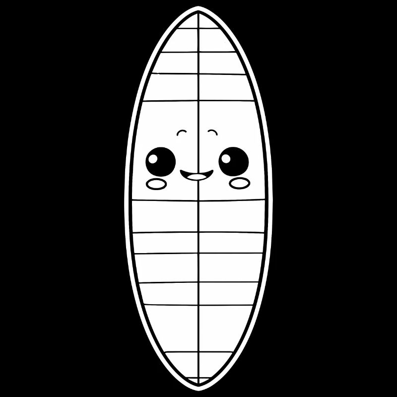 Planche de surf style dessin animé