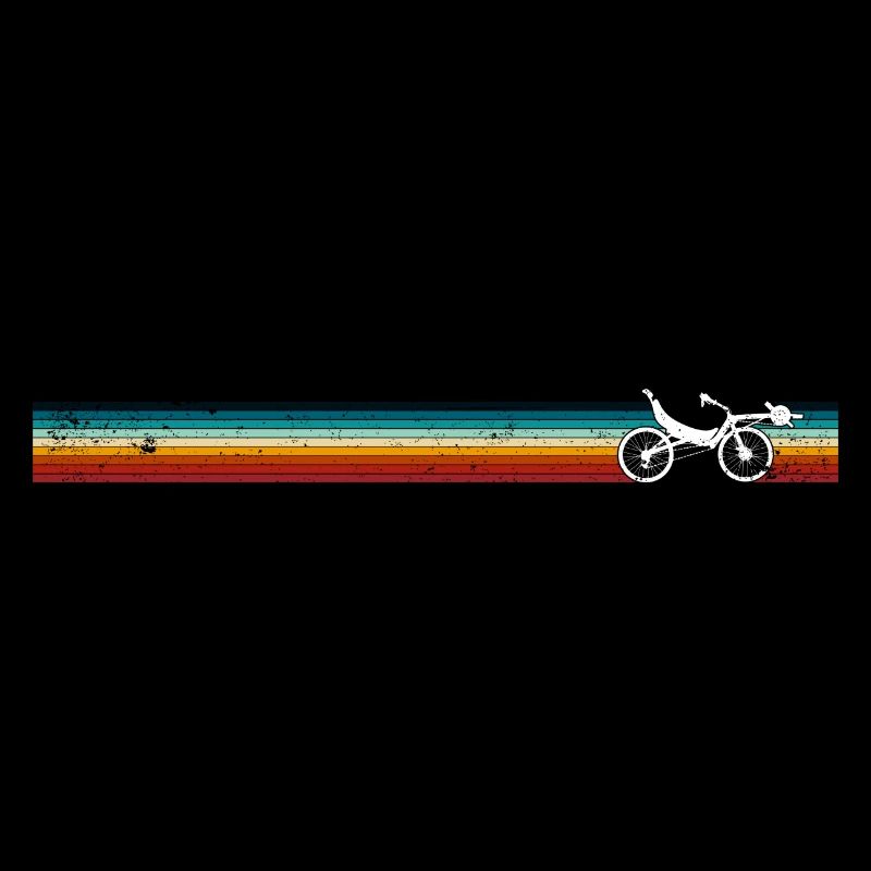 Retro Rainbow Stripes Bicycle Silhouette
