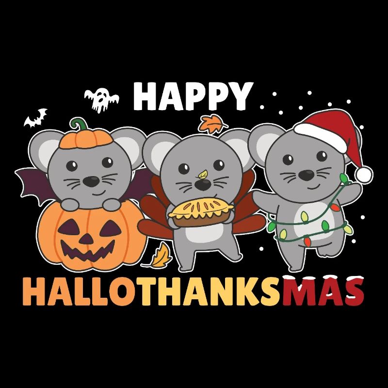 Happy Hallothanksmas Mouse Christmas Mice