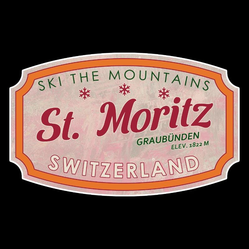 St Moritz Mountain Ski Label