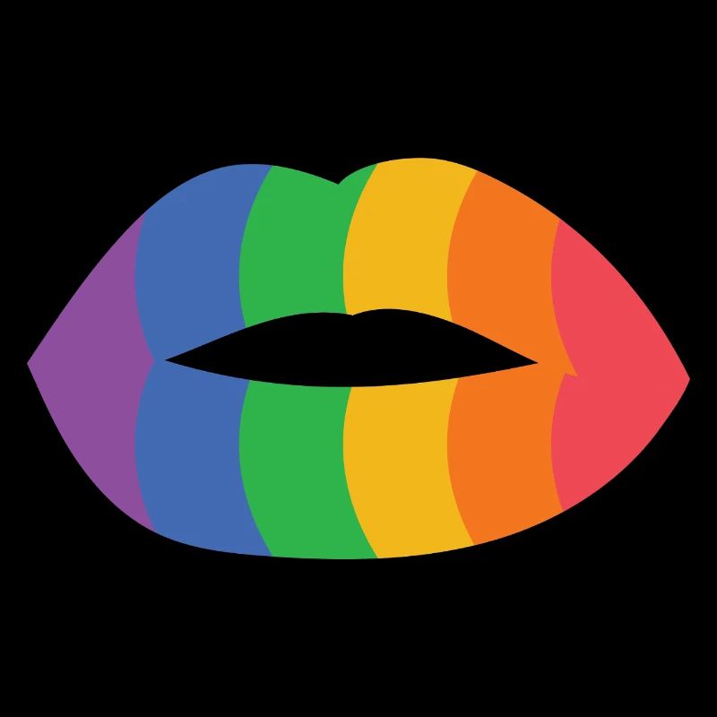 Rainbow Lips Art Print