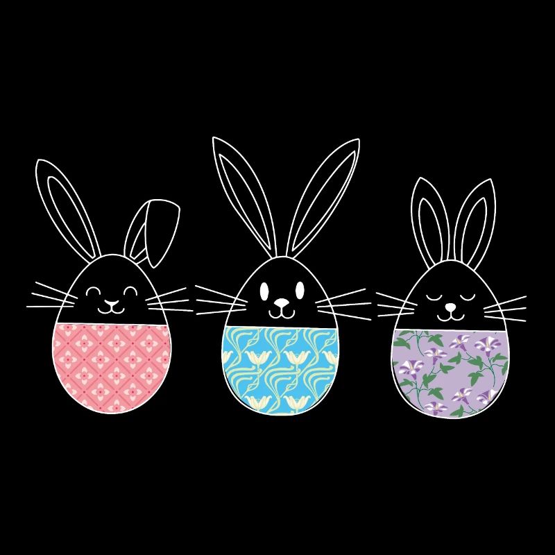 Easter, Cute Easter Bunnies Easter Eggs Drawing