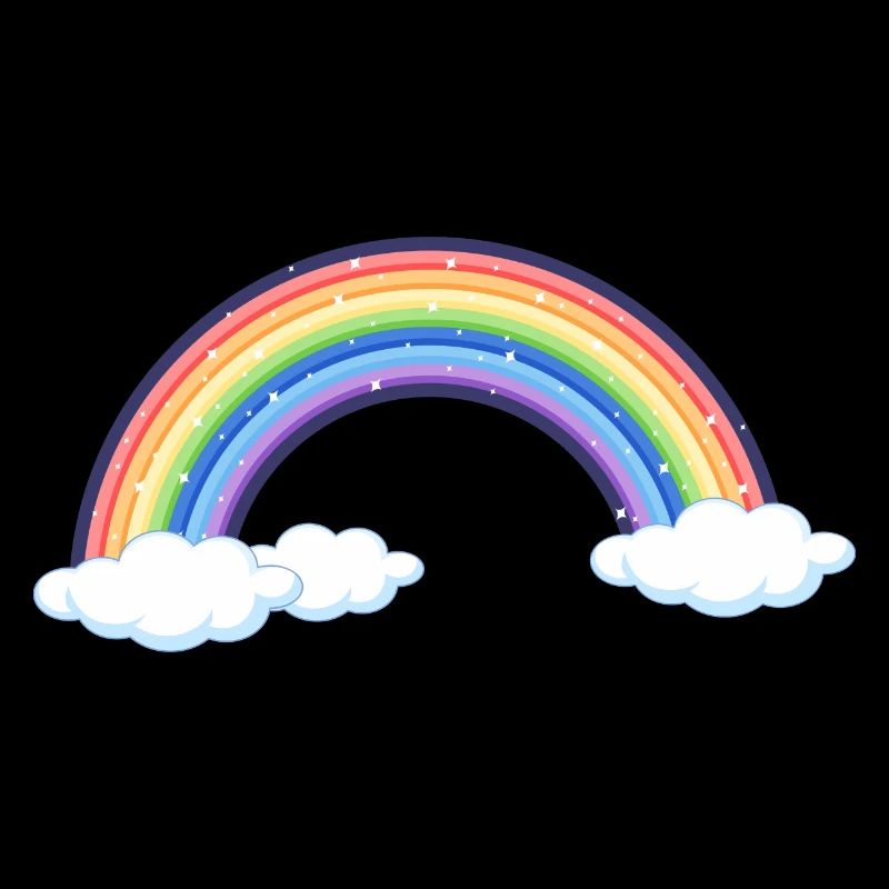 Lebendiger Regenbogen über den Wolken