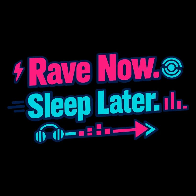 Rave maintenant, dormir plus tard Flech néon