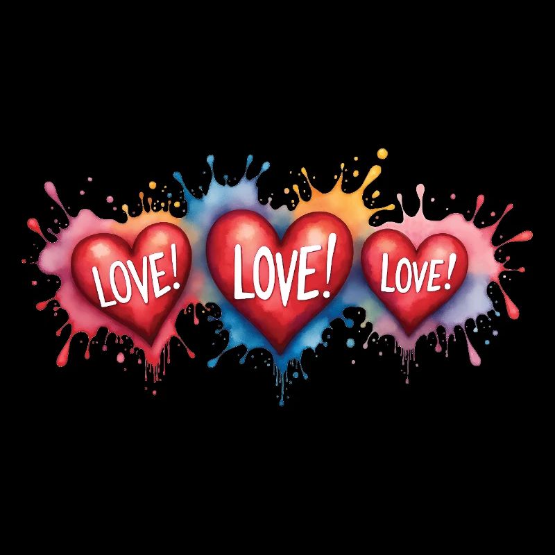 Texte d’amour Forme de cœur Impression de peinture