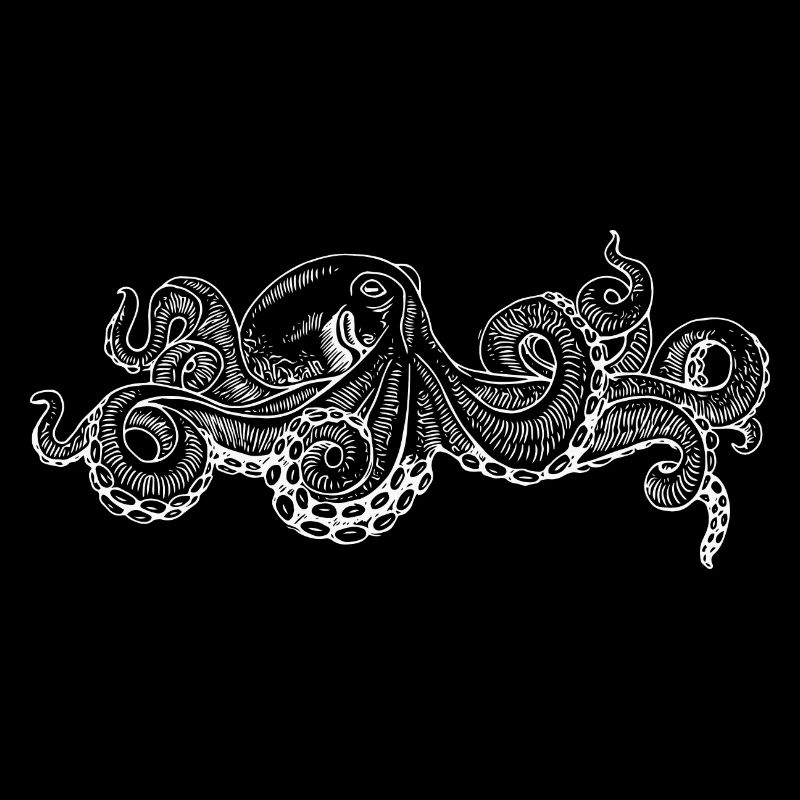Doodle pieuvre monochrome
