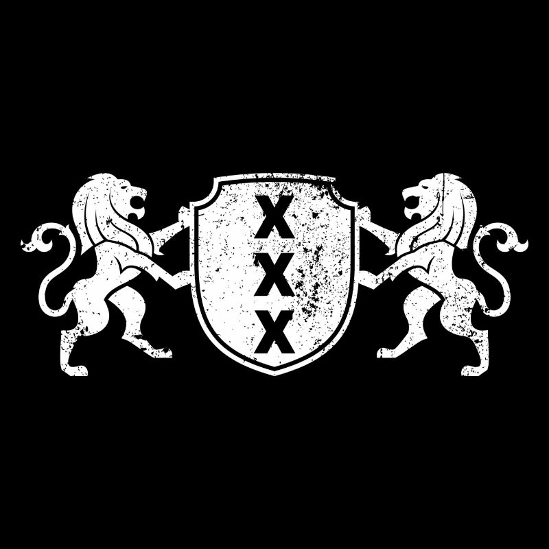 Heraldic X Crest with Lions