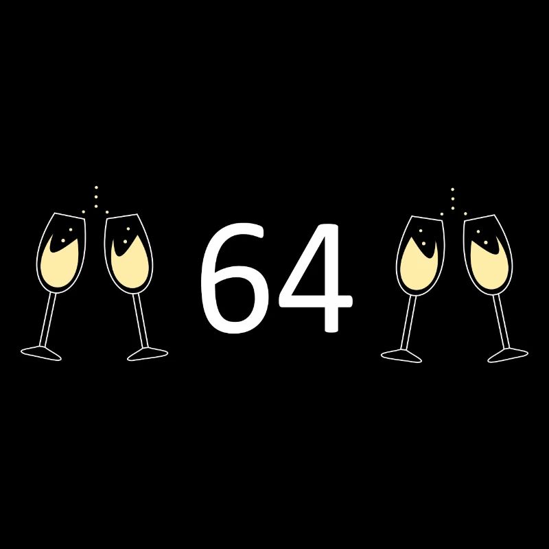 64e anniversaire 64 ans Jubilé 64 Numéro 64 blanc