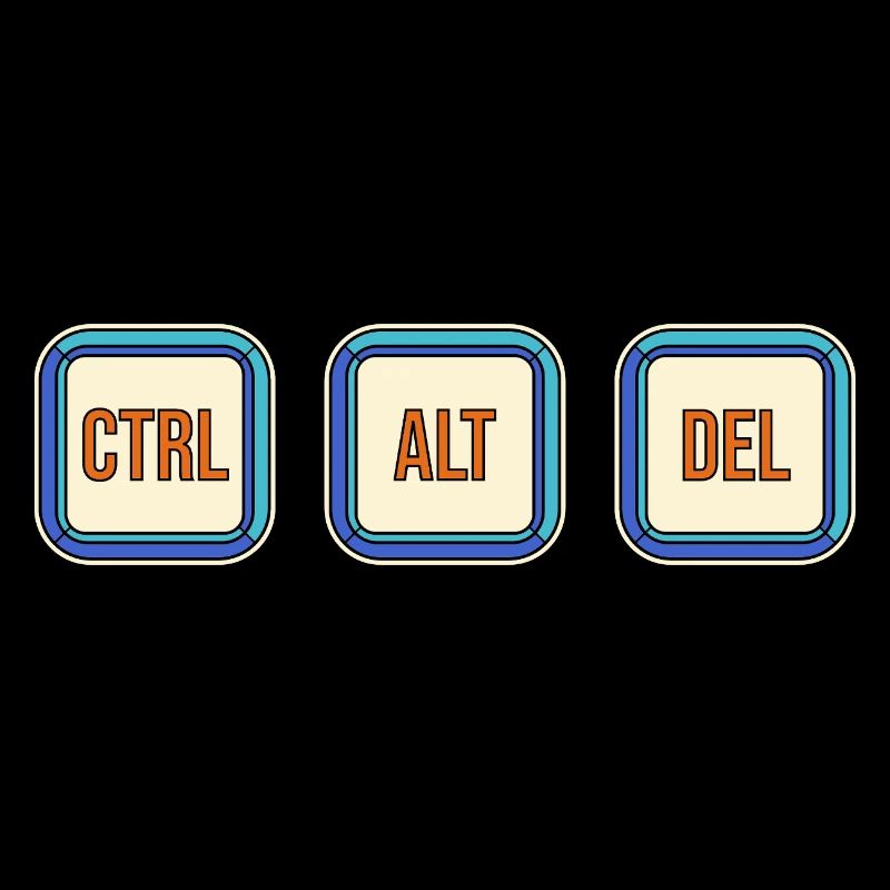 Retro Keyboard Keys CTRL ALT DEL