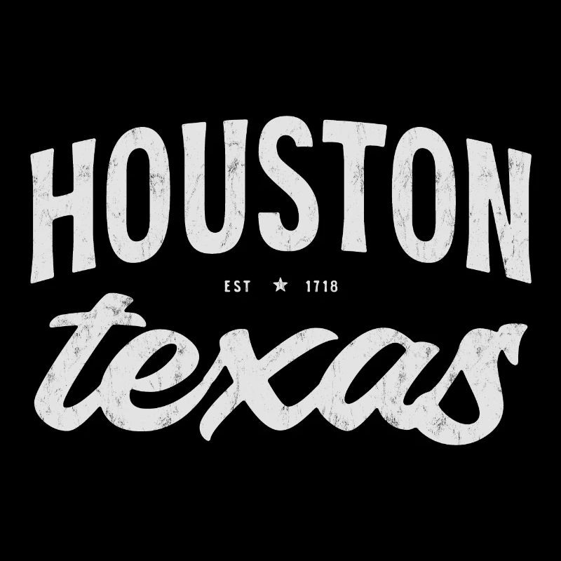 Houston Texas Vintage Script