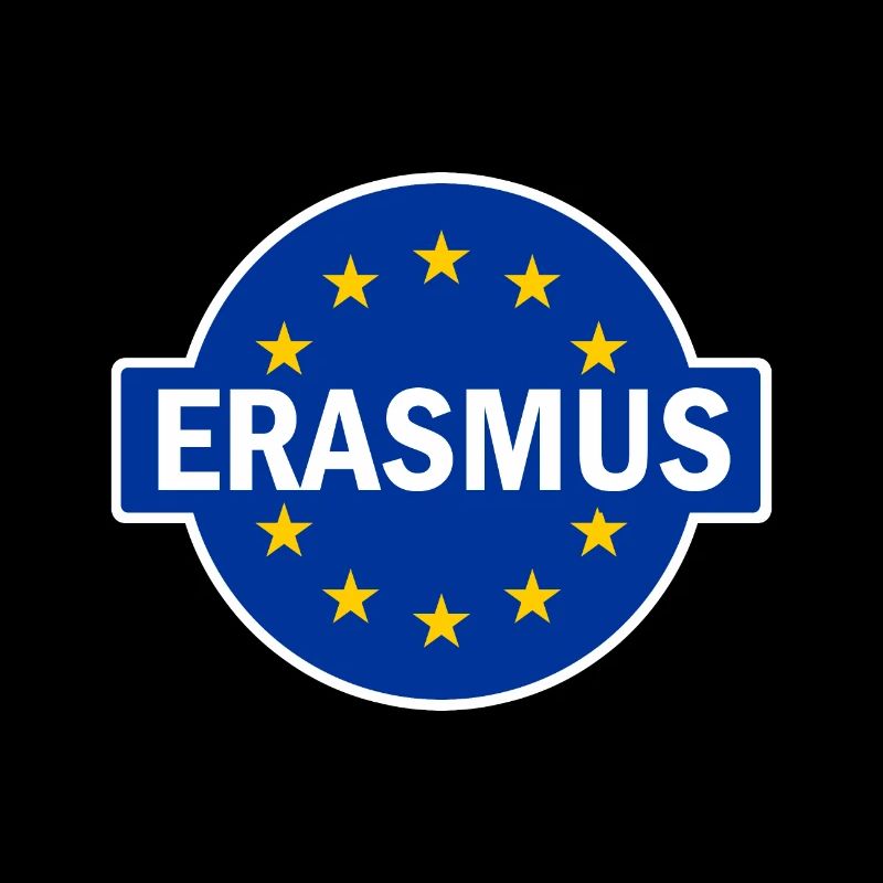 Erasmus Design with EU Flag