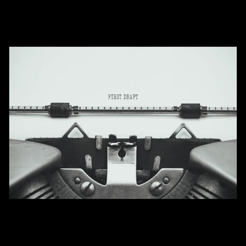 First Draft Typewriter Writer Poster Design