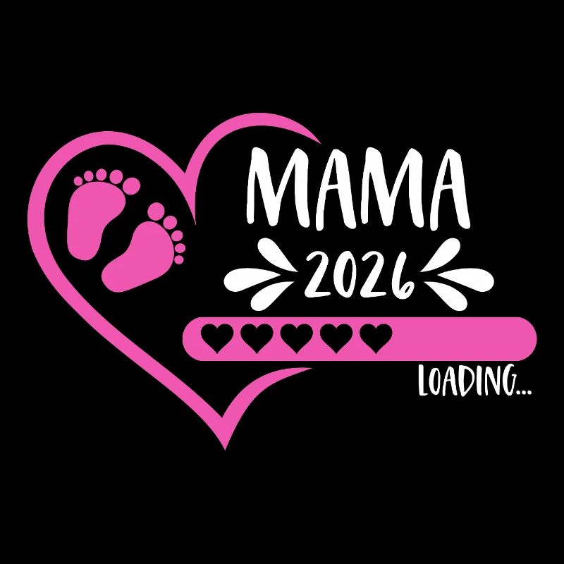 Mama 2026 loading Herz Version Mädchen pink rosa