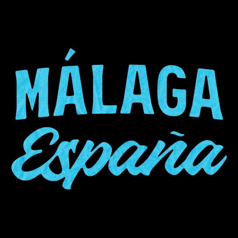 Málaga España Blue Script Design