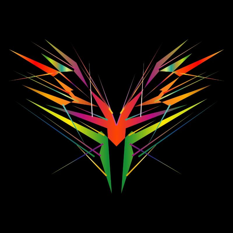 colorful abstract wing shape