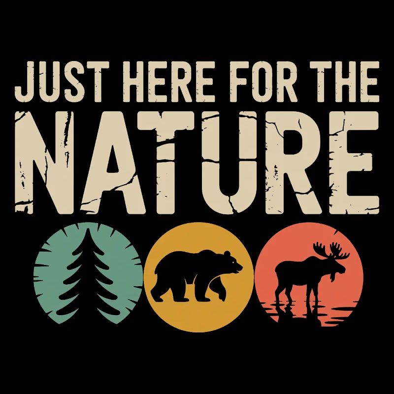 Just Here for Nature: Rustic Wildlife Tee