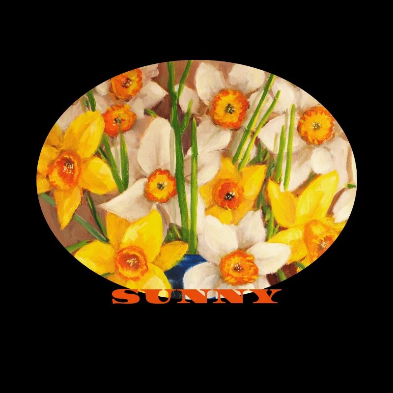 Sunny - Art ovale jaune éclatant de jonquilles