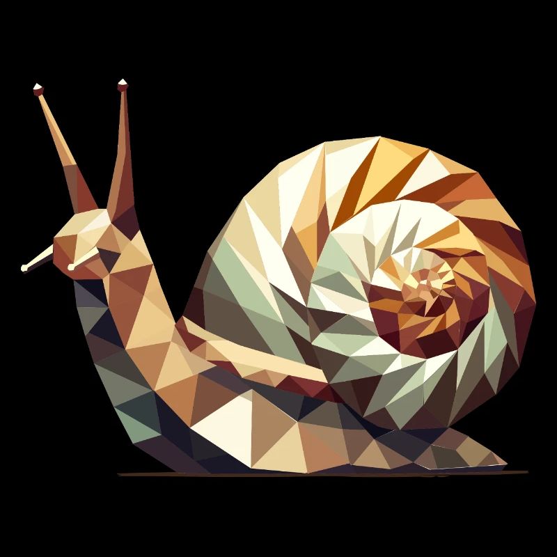 Geometric Snail – Stylized Low-Poly Art