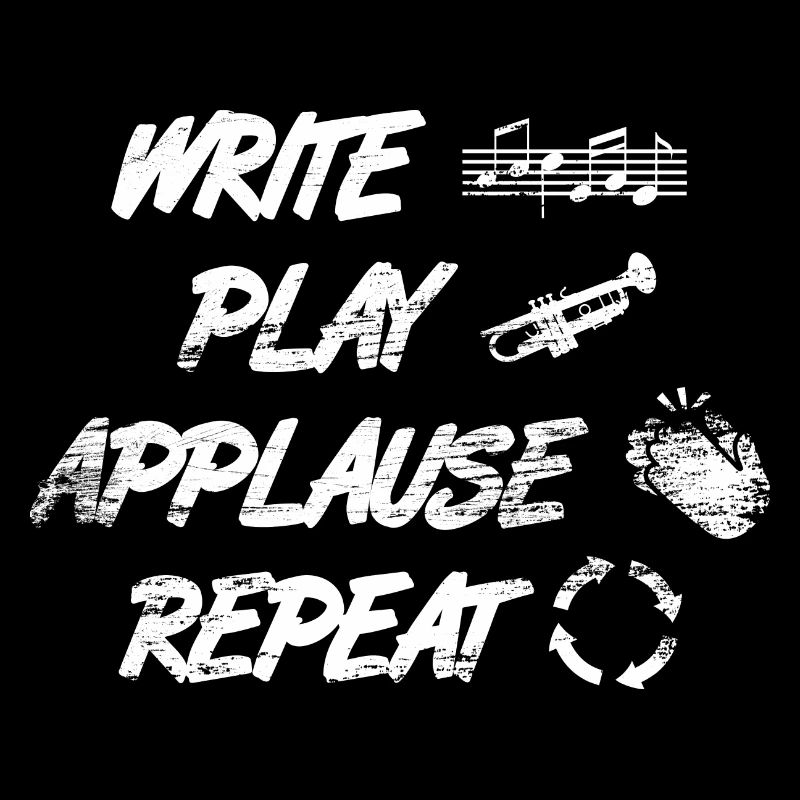 writing, playing, applause, repeating