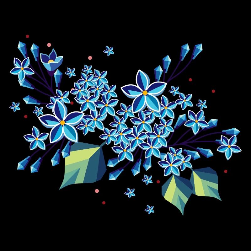 Branche de lilas – des tons bleus élégants dans un design moderne