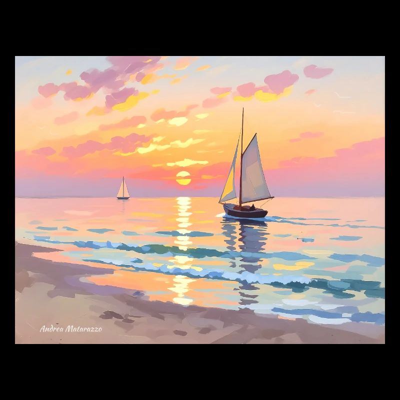 Coucher de soleil nautique sur la plage